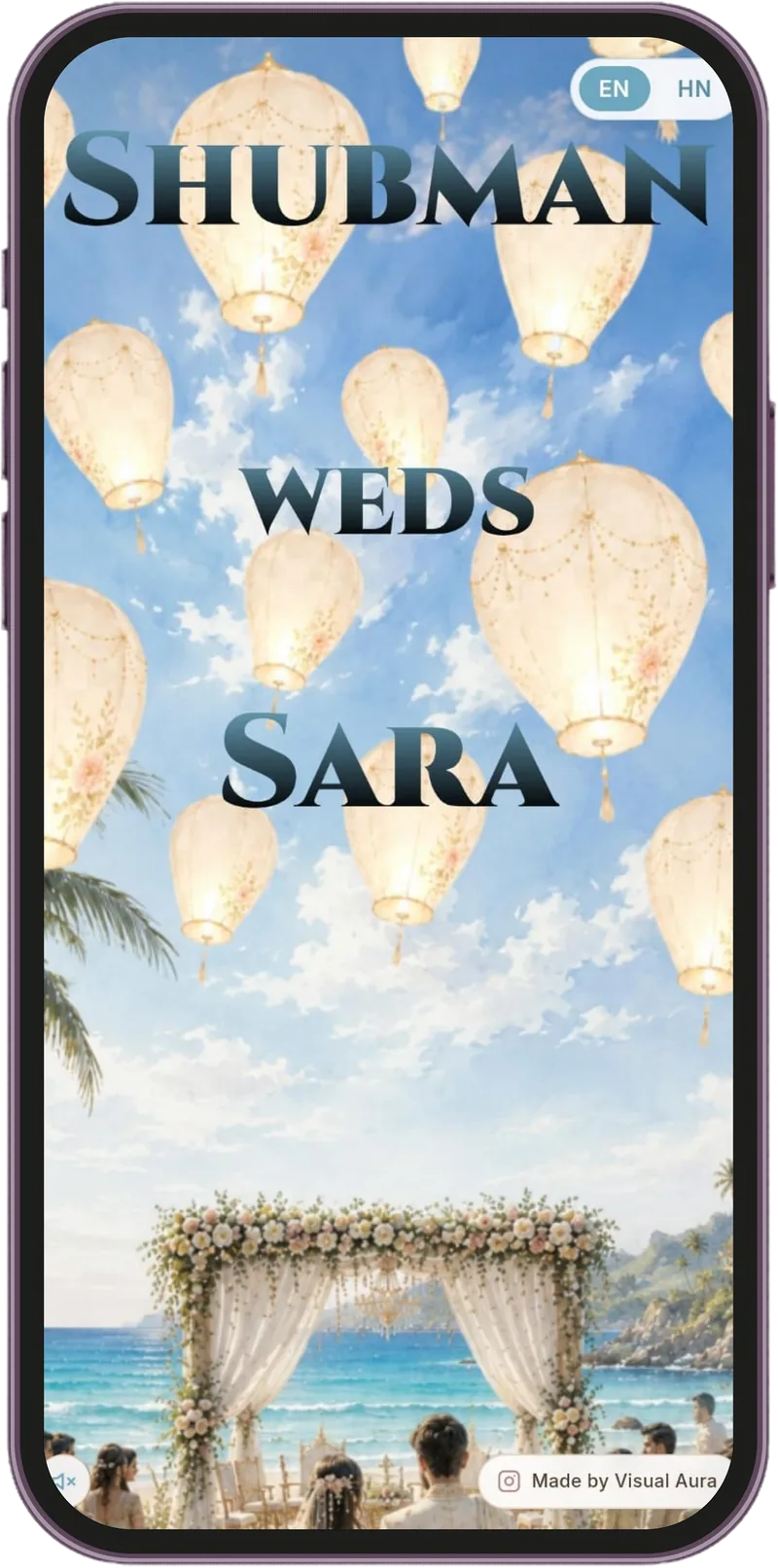 Beach Wedding Wedding Website — Screen 1