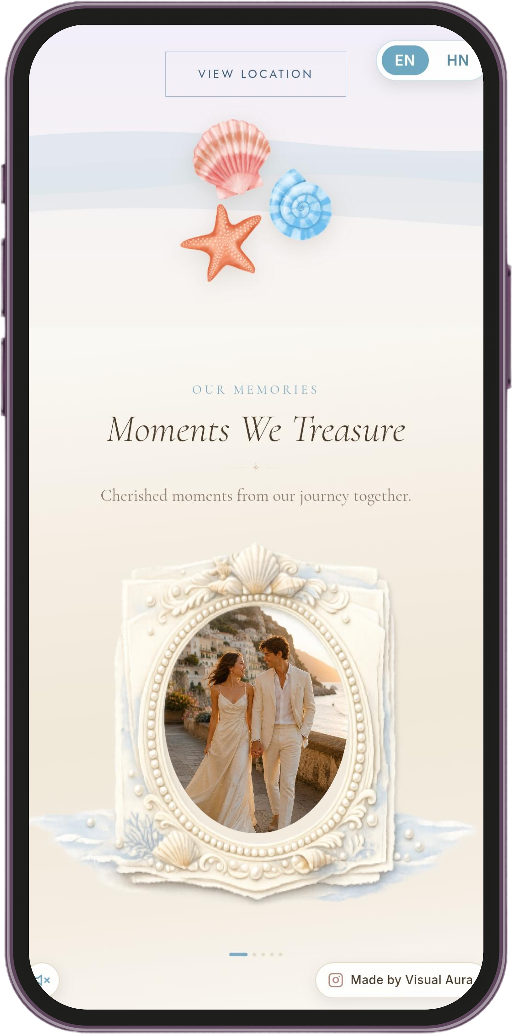 Beach Wedding Website — Screen 2