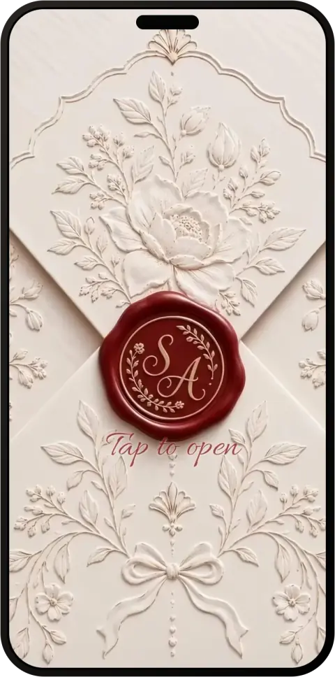 Ivory Rose wedding invitation