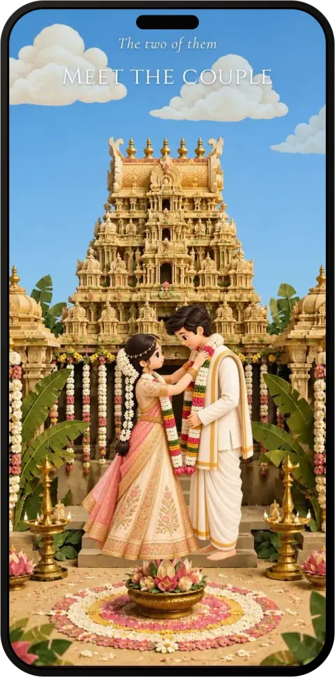 South Indian wedding invitation